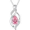 FANCIME Collana Donna Argento 925 Placcato Oro Pietra Nascita | Design Doppia Torsione Ciondolo Goccia Gioielli Regalo Donna Ragazza