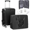 bergsalz Valigia Trolley Sottovuoto Con Pompa,Trolley Bagaglio a Mano 55x40x20 Ryanair Easyjet,Sottovuoto Valigia Bagaglio a Mano Con 4 Ruote,Set Valigie Rigida Con Borsa Da Viaggio,Nero