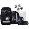 ergobag set zaino scolastico maxi set | Set da 6 pezzi con zaino scolastico ergonomico, ideale per bambini di corporatura più grande a partire dalla prima elementare