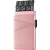 VULKIT Porta Carte di Credito Uomo Metallo con Slot in Pelle Slim Porta Carte di Credito Schermato RFID Rigido Portaschede Uomo Automatico per 5-9 Carte