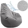 Ad.con Cuscino da esterno per interni EPS Gamer Puff Relax Poltrona Cuscino da pavimento Cuscino a fagiolo 225L Grigio