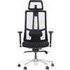 STEMA P.S.A. Sedia da ufficio girevole ergonomica AKCENT/M PLUS, base cromata, braccioli regolabili, seduta scorrevole (avanti-indietro), nero