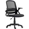 HOMCOM Sedia da ufficio Sedia girevole ergonomica con braccioli ribaltabili Nero