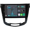 Selius Autoradio Android 12, 2 DIN, schermo da 10,1 pollici - 8 GB di RAM, 256 GB di memoria interna - Colore nero - Compatibile con Nissan X-Trail e Qashqai
