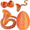Joycabin Giocattolo di serpente stampato 3D, Pasqua 3D, uovo di serpente stampato 3D, uova di serpente, uova di serpente, animali stampati 3D, per bambini, regali di scrivania (Cobra - Arancione)
