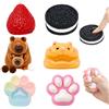 Crunier 6 Pezzi Giocattolo Squishy Fidget, Squeeze Toys Squishy Giocattoli | Invia Patte de Chat, Squishy Fraise, Hamster, Oreo e Capibara, Antistress Giocattolo per Bambini e Adulti