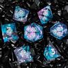 ORUZA Set di 7 dadi poliedrici DND Liquid D&D Core D4 D6 D8 D10 D12 D20 D% sabbia mobile per dungeons and Dragons RPG MTG Pathfinder