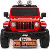 BabyCar Jeep Elettrica Per Bambini | Auto con Sedili in Pelle, Porte Apribili, MP3/USB/Micro SD | Macchina Elettrica per Bambini 12V con 2 Motori 35W | Licenza Ufficiale Jeep | Rosso
