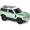 CMJ RC Cars Land Rover Defender, auto telecomandata con licenza ufficiale, scala 1:24, con luci LED funzionanti, supercar radiocomandata (verde)