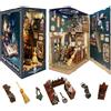 STRUCWOOD DIY Book Nook Magic Potion House Miniature Kit for Bookshelf 3D Wood Puzzle for Adults Dust Cover Teenagers Gift