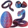 Joycabin Giocattolo di serpente stampato 3D, Pasqua 3D, uovo di serpente stampato 3D, uova di serpente, uova di serpente, animali stampati 3D, per bambini, regali di scrivania (Blu e Rosso)
