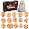 Holzsammlung Set da 15 Rompicapo Legno, Giochi Rompicapo Gioco Intelligenza, Classico Rompicapi Giocattoli di Legno 3D Puzzle Rompicapo Regalo per Adulti Bambini Adolescenti, 4.5cm
