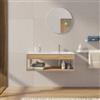 DEGHI Mobile bagno sospeso 100 cm acciaio inox satinato e rovere con lavabo integrato dx - Axis