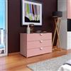 DEGHI Cassettiera 110x77h cm con 3 cassetti soft close rosa - Jennifer