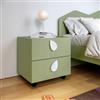 DEGHI Cassettiera 50x44h cm con 2 cassetti verde soft close e ruote - Jennifer