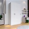 DEGHI Armadio battente 137x240h cm 3 ante reversibili con soft close bianco - Jennifer