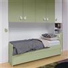 DEGHI Letto singolo 80x190 cm con letto estraibile verde - Jennifer