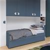 DEGHI Letto singolo 80x190 cm con letto estraibile blu - Jennifer