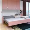 DEGHI Letto singolo 80x190 cm con letto estraibile rosa - Jennifer