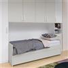 DEGHI Letto singolo 80x190 cm con letto estraibile gesso - Jennifer