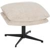 DEGHI Pouf girevole 53x48 cm in tessuto ciniglia beige e base in acciaio nero - Stefany