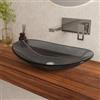 VITRA Lavabo da appoggio 53x35 cm in vetro antracite - Esme