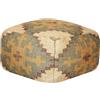 Beliani Pouf in iuta in stile etnico multicolore 50 x 50 cm