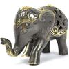 Coco Papaya - Statuetta elefante trompe in l' aria. Vera Bronzo di Asia.