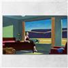 CheQuadro! Western Motel Motel Occidentale Edward Hopper, eho48 Quadro Stampato su Tela Fine Art, Intelaiato Pronto da Appendere, assemblato a Mano, 150x90 cm