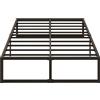Yicensen Letto Piazza e Mezza 120x200 cm in Metallo con Doghe Acciaio, Nero | Portata 500 kg, Altezza 41 cm, Silenzioso, Montaggio Facile, Pieds Antidérapants, Nero