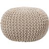 Beliani Pouf poggiapiedi in tessuto beige 40 x 25 cm