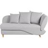 Beliani Chaise Longue in tessuto grigio chiaro lato destro con contenitore
