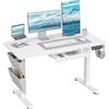 DSNAPE Scrivania Elettrica Regolabile in Altezza, 120 x 60 cm Scrivania per Computer con Cassetti & Funzione Memoria 3 Altezze, Scrivia Seduti in Piedi per Ufficio Domestico, Bianco