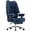 EXCEBET Sedia Ufficio Rete 200kg - Poltrona Direzionale XXL (Taglie Forti), Seduta a Molle 14cm (Comfort Divano), Schienale Alto Ergonomico Traspirante, Supporto Lombare per PC (Blu scuro)