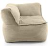 Lumaland Pouf modulare ad angolo sinistro, in corda, 340 l, per divano modulare, abbinamento ideale con poltrona e pouf, bean bag con imbottitura in perle EPS, cuscino per interni lavabile, per