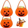 ZZRSYJ Borsa di Zucca di Halloween,3 Pezzi Halloween Sacchetti di Zucca,Regalo con Zucca Halloween Borsa,Zucca Manico Sacchetto,Halloween Zucca Borsa Caramelle,per Banchetti Festa Halloween