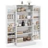 COSTWAY Credenza da Cucina, Mobile da Cucina Moderno con 6 Ripiani Regolabili, per Cucina, Sala da Pranzo e Soggiorno, 60 x 40 x 120 cm (Bianco)