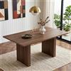 NADEUSAK Tavolo da pranzo allungabile, 140/200 x 90 cm, per 6-8 persone, rettangolare, ispessito, stile semplice, noce