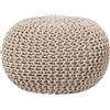 Beliani Pouf poggiapiedi in tessuto beige 50 x 35 cm