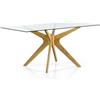 Brigros WeHome - Tavolo da sala con top in vetro e gambe in legno incrociate stabile ed elegante misure 160 x 90 x 74 cm tavolo da cucina tavolo da salotto tavolo in legno (Cross)