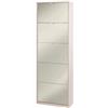 MONDO VIRO Scarpiera moderna a specchio Melissa 5 ante in legno cm 63x18 190h (Olmo Chiaro/Specchio Naturale)