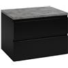 Deftrans Mobile bagno nero 80x50 cm sospeso con piano - Mobile sottolavabo, moderno, mobili bagno con spazio di archiviazione