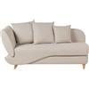 Beliani Chaise Longue in tessuto beige lato sinistro con contenitore