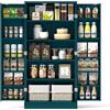 GIANTEX Credenza da cucina con 2 ante armadio da cucina moderno con 16 ripiani regolabili, dispositivo antiribaltamento, per sala da pranzo, soggiorno, 60 x 40 x 120 cm (verde scuro)