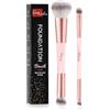 START MAKERS Pennello Fondotinta Start Maker 2 pezzi Doppio Terminale 2-in-1 Kabuki Pennelli Make Up per Fondotinta Liquido, Cipria, Blush, Correttore, Ombretto, Contouring Viso Pennello Trucco