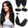 Sindra Extension Capelli Veri Cheratina U Tip Human Hair Extension Nero Jet Colore 35cm 50Ciocche 40g Umani Estensioni Cheratina Capelli Veri Umani U#1-35cm