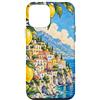 Italian Mediterranean Coast and Lemon Gr Custodia per iPhone 12 mini Costa Italiana Lemon Grove Paesaggio Pittura