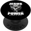 Boxen und der Glaube an Jesus Christus D Jesus is my Power, design fresco per pugili e cristiani PopSockets PopGrip Adesivo