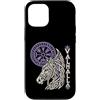 Nordic Horse Knotwork Illustrations Custodia per iPhone 12/12 Pro Odino Sleipnir Horse Valhalla Norse Vegvisir