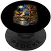 Cryptid Corgi Dog Boop Bigfoot Vincent V Bigfoot Boop Corgi Notte Stellata Divertente Sasquatch Luna Piena PopSockets PopGrip Adesivo